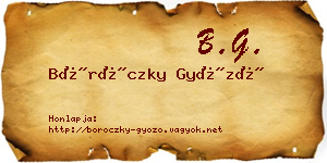 Böröczky Győző névjegykártya